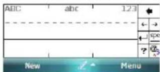ABC abc 123 ← → ← spc ? ? New / Menu