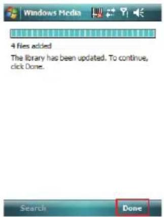 Windows Media 4 files added The library has been updated. To continue, click Done.