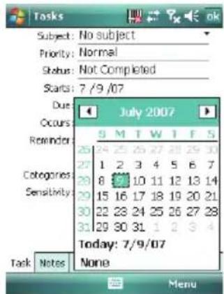Subjects: No subject Priority: Normal Status: Not Completed Starts: 7 /9 /07 Due Occurs Reminder Categories: Sensitivity: July 2007 S M T W I F S 25 24 25 26 27 28 29 30 27 1 2 3 4 5 6 7 28 8 9 10 11 12 13 14 29 15 16 17 18 19 20 21 30 22 23 24 25 26 27 28 31 29 30 31 1 2 3 4 Today: 7/9/07 None Task Notes Menu