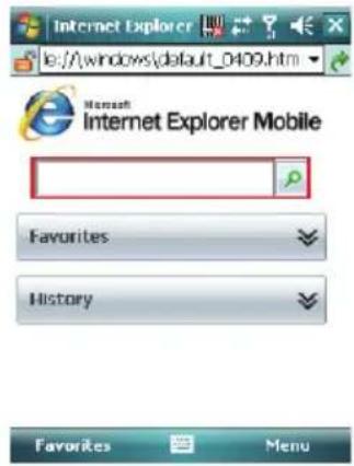 Internet Explorer lc://windows/default_0409.htm Microsoft Internet Explorer Mobile Favorites History Favorites Menu