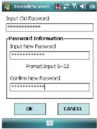Input Old Password ****** Password Information Input New Password ****** Prompt:Input 6~12 Confirm New Password ****** OK CANCEL