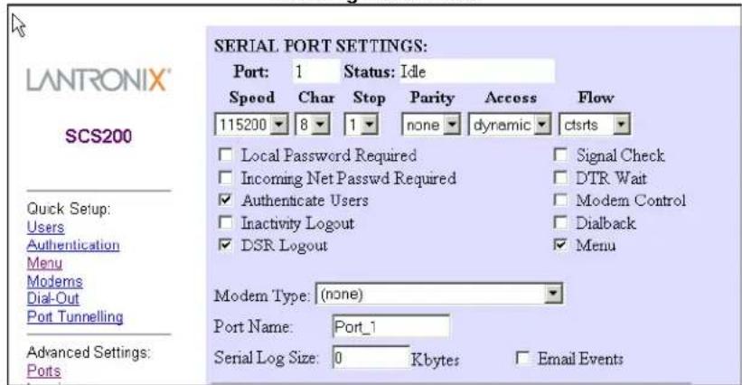 Lantronix SCS400-12 - Enabling Menu Mode for a Port - 2