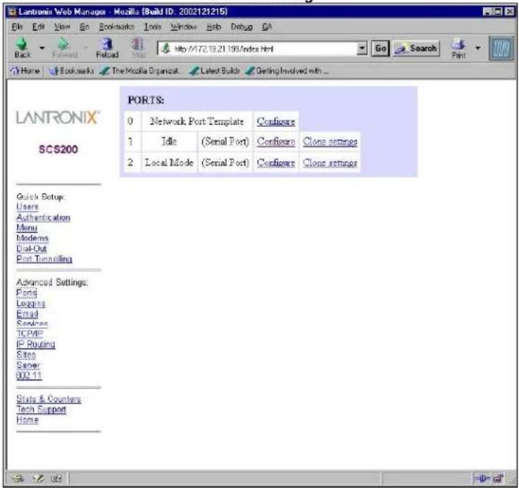 Lantronix SCS400-12 - Enabling Menu Mode for a Port - 1