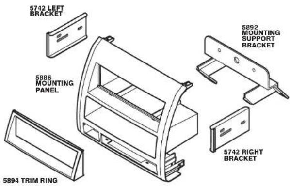5742 LEFT BRACKET 5886 MOUNTING PANEL 5892 MOUNTING SUPPORT BRACKET 5742 RIGHT BRACKET 5894 TRIM RING