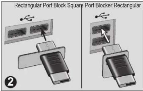 KENSINGTON K67718US - SECURING TWO USB PORTS WITH THE USB PORT LOCK & PORT BLOCK (not included in all packages) - 2