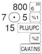 SHARP XEA-506 - Percent calculation for item entries - 1