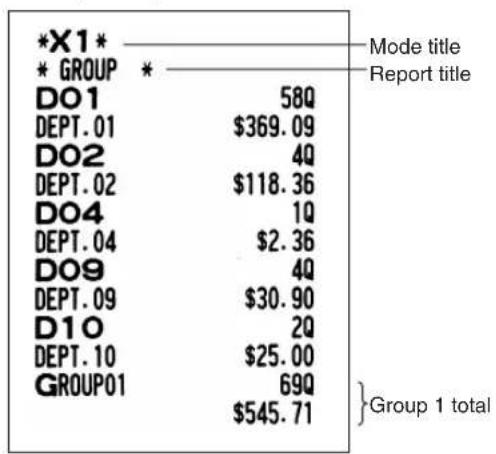 SHARP XEA-506 - ■ Individual group total report on department - 1