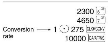 2300 6 26 4650 7 27 Conversion → 1 ⊙ 275 CLK#CONV rate 10000 CA/AT/NS