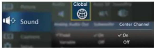 Sound Global Center Channel ✓ On Off