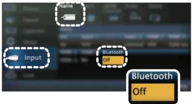 Name Input Bluetooth Off Bluetooth Off