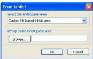 Front Inhibit Select the inhibit panel area Custom file based inhibit area Bitmap based inhibit panel area Browse... OK Cancel