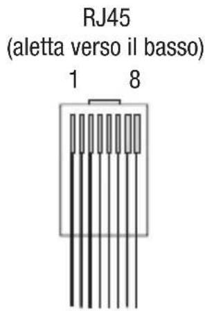 RJ45 (aletta verso il basso) 1 8
