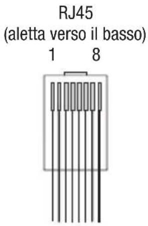 RJ45 (aletta verso il basso) 1 8
