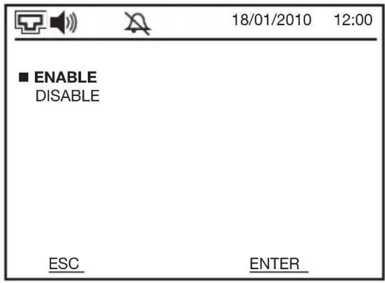 ■ ENABLE DISABLE ESC ENTER 18/01/2010 12:00