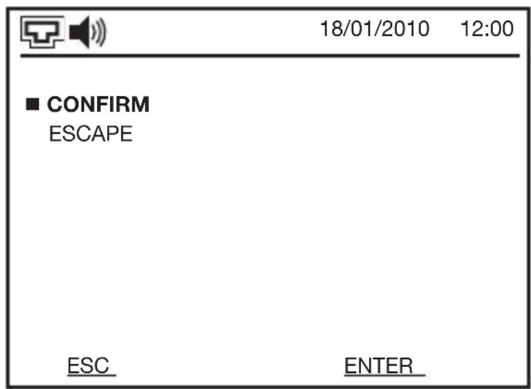 18/01/2010 12:00 ■ CONFIRM ESCAPE ESC ENTER