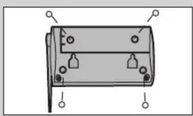 Diagram of a mechanical device with mounting holes and a handle, no text or symbols present