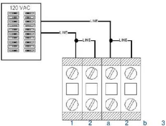 120 VAC LINE LINE LINE LINE 1 2 a 2 b 3