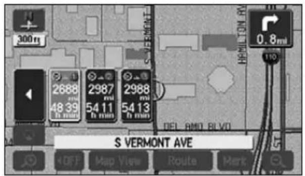 ECLIPSE AVN6620 - Touch the distance remaining display up to the destination desired. - 1