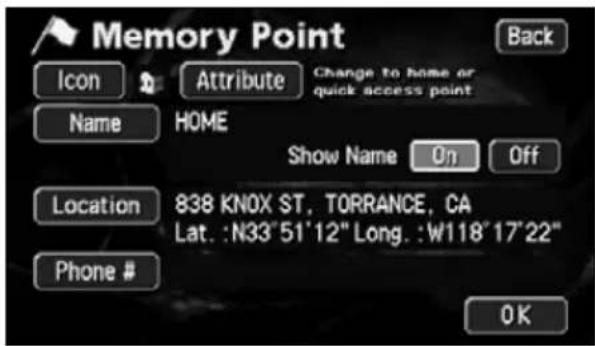 ECLIPSE AVN6620 - Displaying the name of a memory point - 3