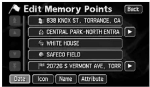 ECLIPSE AVN6620 - Entering the name of a memory point - 1