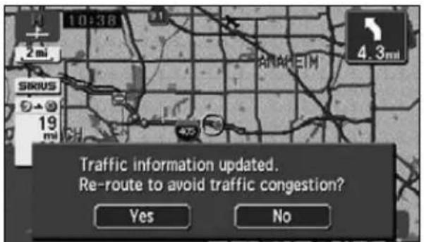 ECLIPSE AVN6620 - When the traffic information is updated while driving, the screen as shown at right is displayed. - 1