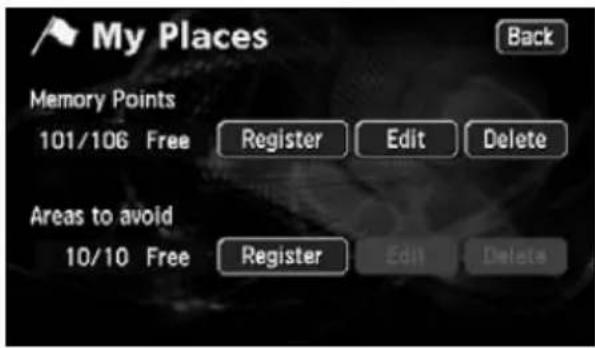 ECLIPSE AVN6620 - Registering a special memory point - 1