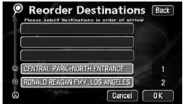ECLIPSE AVN6620 - Touch the name of the destinations in order starting with the next destination. - 1