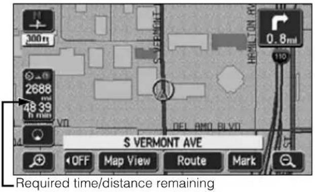 ECLIPSE AVN6620 - Touch the required time/distance remaining. - 1