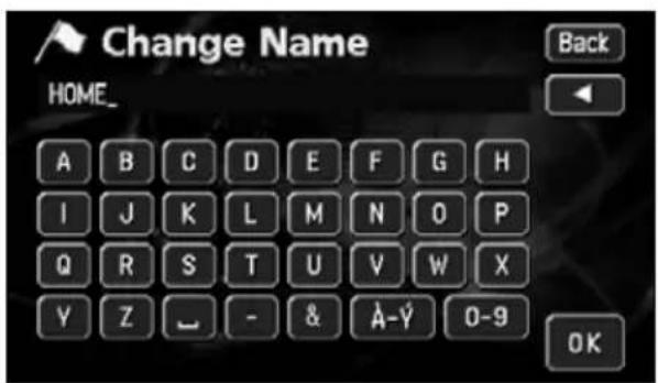 ECLIPSE AVN6620 - Entering the name of a memory point - 3