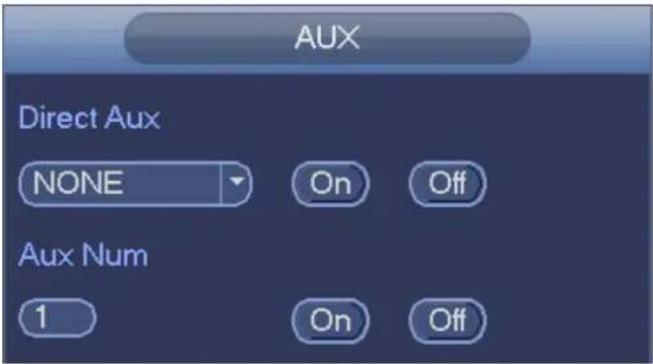 AUX Direct Aux NONE On Off Aux Num 1 On Off