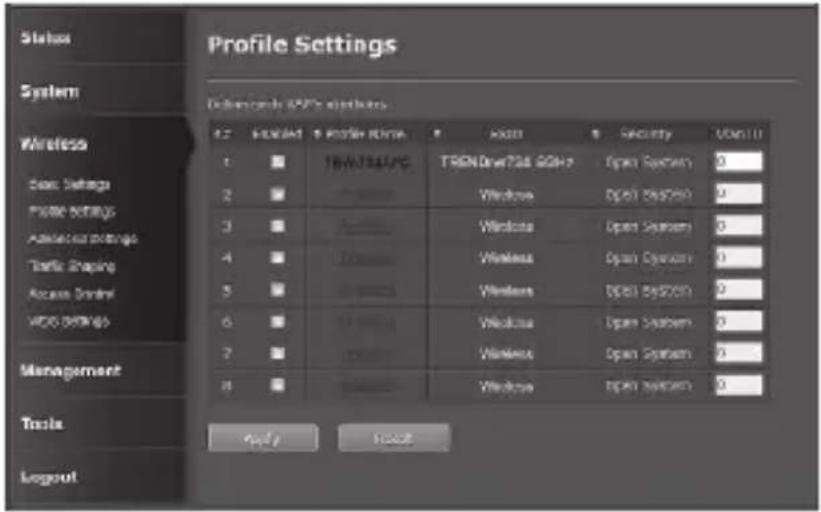 Profile Settings Details: 82% stations 0.2 9% Profile Range TRENDA/PGH7 Windows Open System 3 Windows Open System 3 Windows Open System 4 Windows Open System 5 Windows Open System 6 Windows Open System 7 Windows Open System 8 Windows Open System Apply Remove