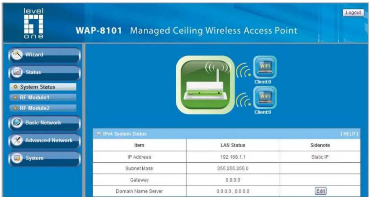 LEVELONE WAP-8101 - Activate the setup wizard: - 3
