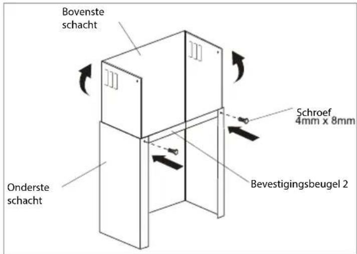 Bovenste schacht Onderste schacht Schroef 4mm x 8mm Bevestigingsbeugel 2