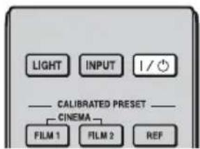 LIGHT INPUT I / ⏻ — CALIBRATED PRESET — CINEMA FILM 1 FILM 2 REF