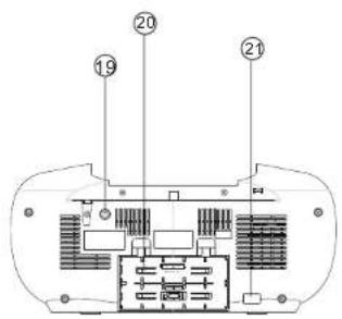 Technical diagram of a device with numbered components, likely an electronic or mechanical assembly.