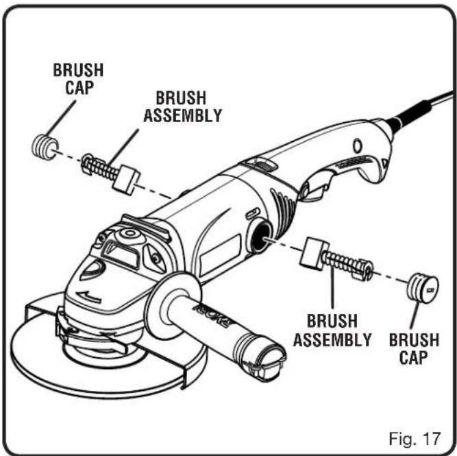 BRUSH CAP BRUSH ASSEMBLY BRUSH ASSEMBLY BRUSH CAP Fig. 17