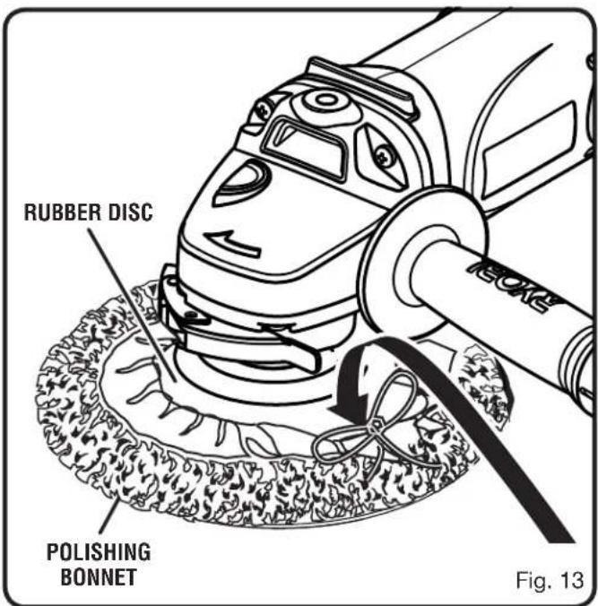 RUBBER DISC POLISHING BONNET Fig. 13