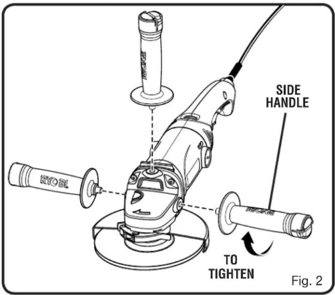 SIDE HANDLE TO TIGHTEN RYO BL Fig. 2