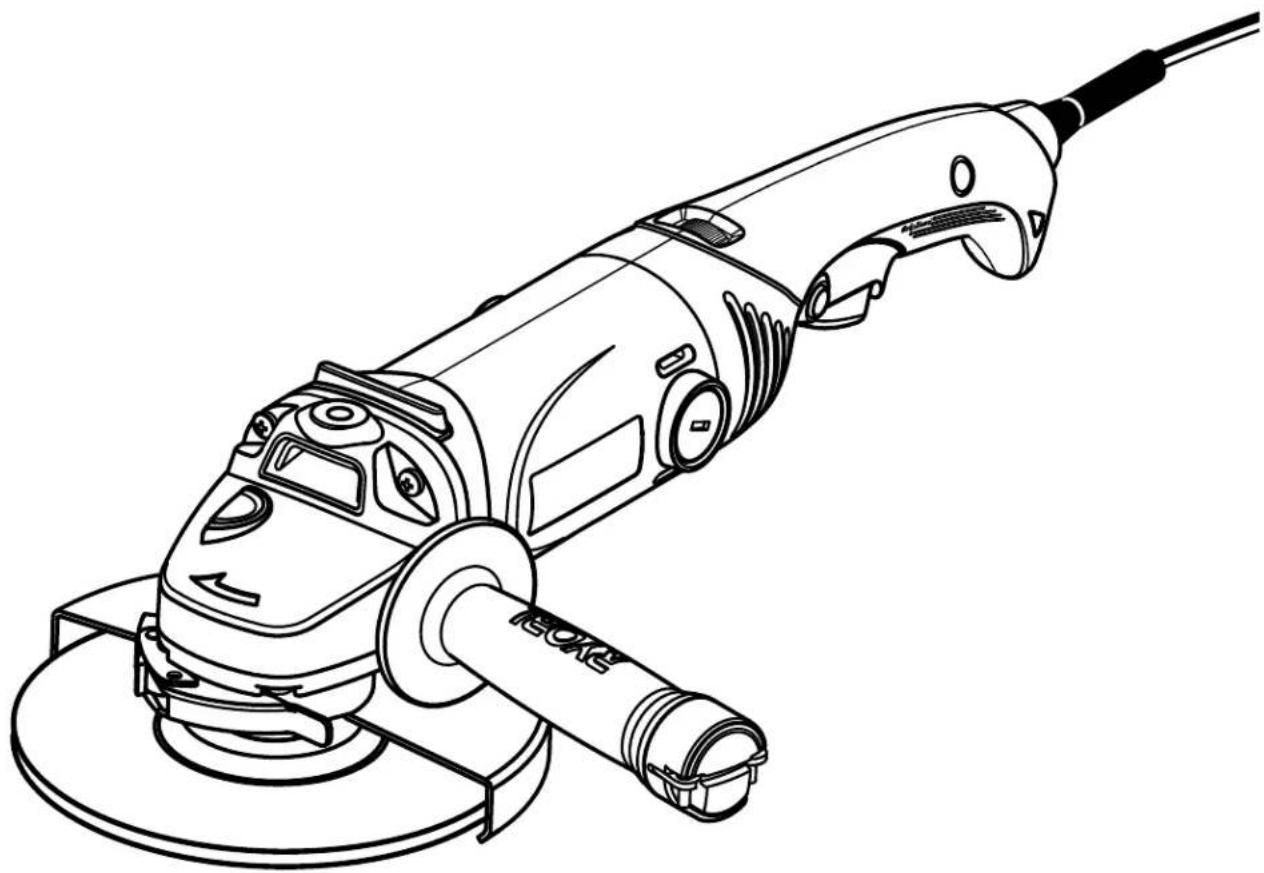 Line drawing of a power tool with a circular base and radial blade, no text or symbols present