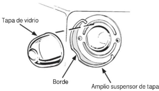 Tapa de vidrio Borde Amplio suspensor de tapa