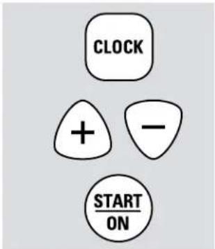 CLOCK + - START ON