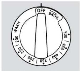 OFF BROIL WARM 500 | 450 | 400 | 350 | 300 | 250 | 250 | 200 | 150 | 100 | 50
