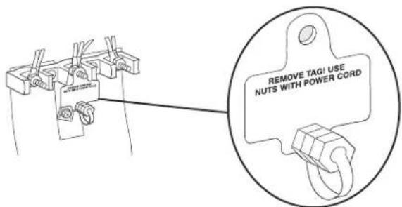 REMOVE TAG! USE NUTS WITH POWER CORD