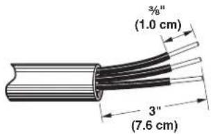 3/8" (1.0 cm) 3" (7.6 cm)