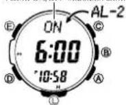 CASIO PRG300CM-3 - To set an alarm time - 1