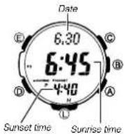 CASIO PRG300CM-3 - To enter the Sunrise/Sunset Mode - 1