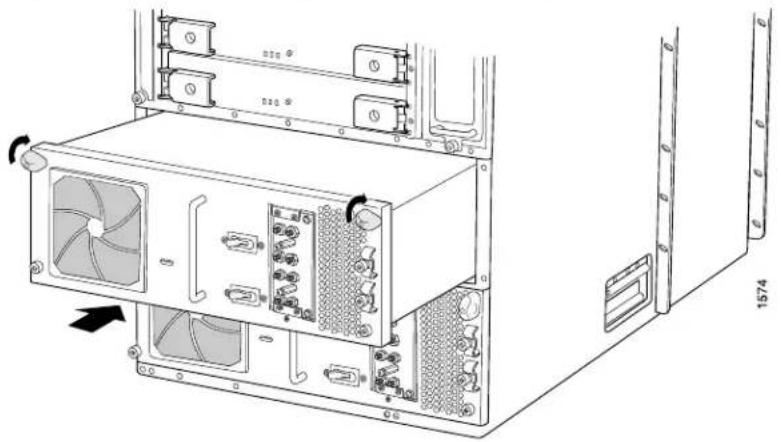 Juniper T320 - Removing the T320 Router Installation Handle and Reinstalling the Power Supplies - 1