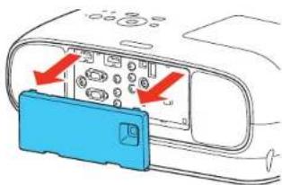 Diagram showing a device with labeled ports and red arrows indicating directional changes, likely illustrating a process or system.
