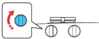 Diagram showing a car with wheels and a blue circular component, connected by a rotation arrow and directional arrows.