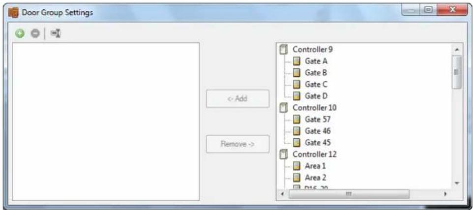 Door Group Settings Controller 9 Gate A Gate B Gate C Gate D Controller 10 Gate 57 Gate 46 Gate 45 Controller 12 Area 1 Area 2 D15.20